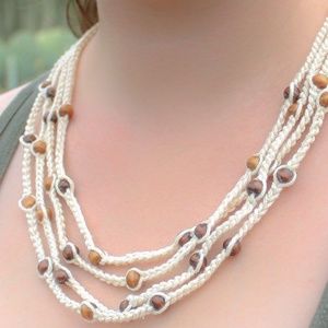 Crochet necklace jewelry with beads